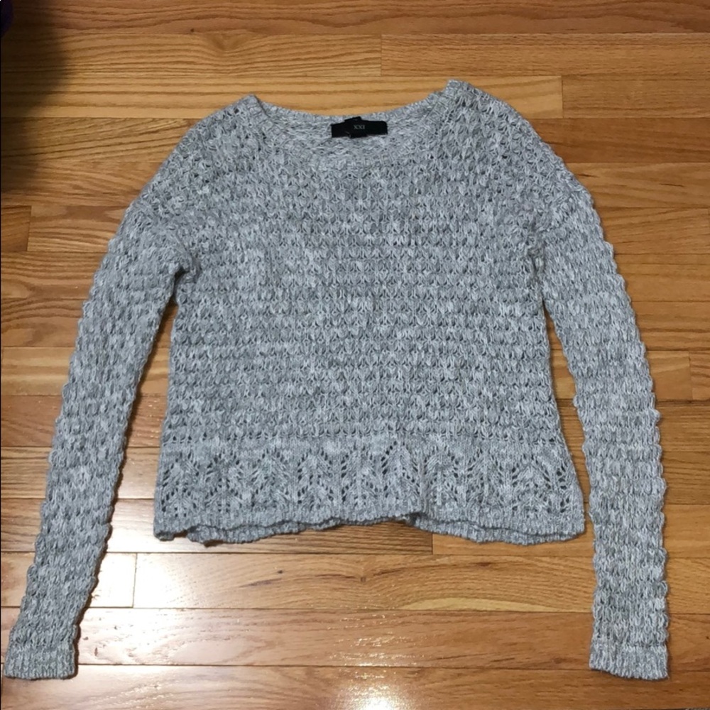 Gray knit sweater